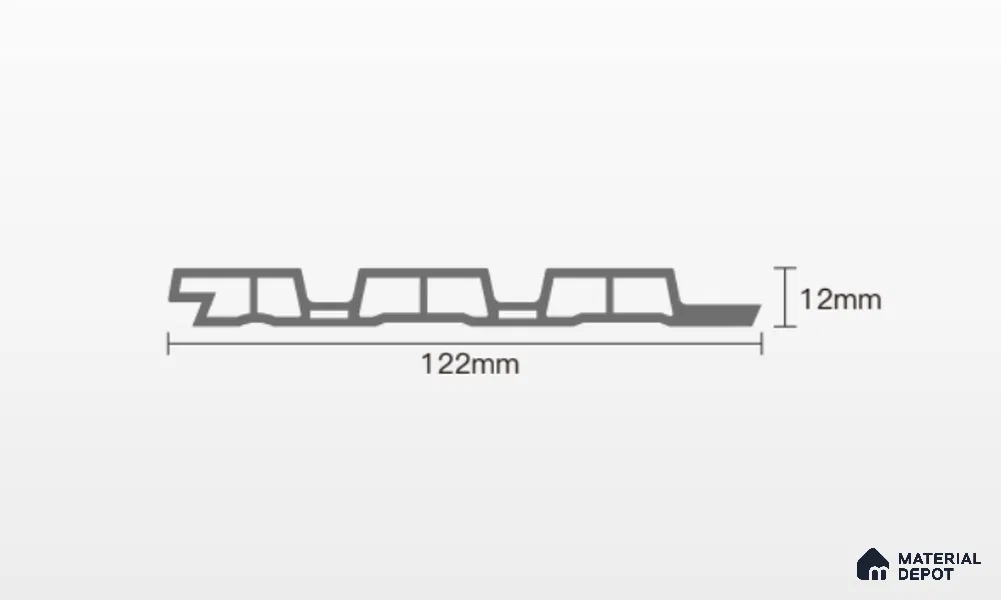 Taupe Grey Plain Colour Louver PN 02570 E 9.5 ft x 4.8 inch WPC Panel - 12 mm | Suitable for Feature Wall, TV Unit & Living Room | Width is Subjected to 5% Variation