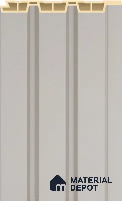 Pearl White Plain Colour Louver PN 02570 F 9.5 ft x 4.8 inch WPC Panel - 12 mm | Suitable for Feature Wall, TV Unit & Living Room | Width is Subjected to 5% Variation