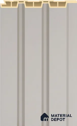 Pearl White Plain Colour Louver PN 02570 F 9.5 ft x 4.8 inch WPC Panel - 12 mm | Suitable for Feature Wall, TV Unit & Living Room | Width is Subjected to 5% Variation