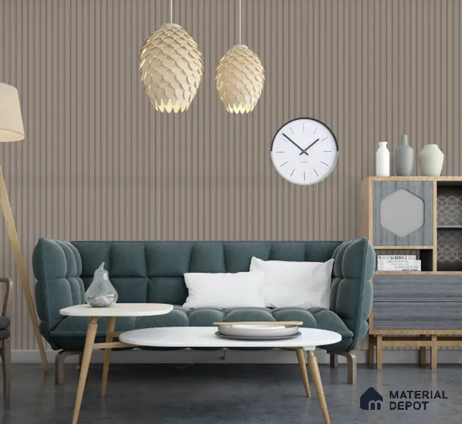 Light Oak Wooden Louver PN 02570 9.5 ft x 4.8 inch WPC Panel - 12 mm | Suitable for Feature Wall, TV Unit & Living Room | Width is Subjected to 5% Variation