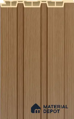 Golden Oak Wooden Louver PN 02570 C 9.5 ft x 4.8 inch WPC Panel - 12 mm | Suitable for Feature Wall, TV Unit & Living Room | Width is Subjected to 5% Variation