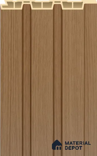 Golden Oak Wooden Louver PN 02570 C 9.5 ft x 4.8 inch WPC Panel - 12 mm | Suitable for Feature Wall, TV Unit & Living Room | Width is Subjected to 5% Variation