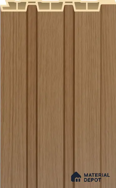 Golden Oak Wooden Louver PN 02570 C 9.5 ft x 4.8 inch WPC Panel - 12 mm | Suitable for Feature Wall, TV Unit & Living Room | Width is Subjected to 5% Variation