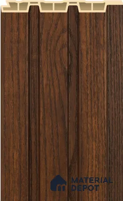 Rich Walnut Wooden Louver PN 02570 D 9.5 ft x 4.8 inch WPC Panel - 12 mm | Suitable for Feature Wall, TV Unit & Living Room | Width is Subjected to 5% Variation