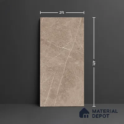 Floor & Wall Tile TL 09358 | Alpine Mud 4 ft x 2 ft  Finish Vitrified Tile - 9 mm | 4 Random Design | Suitable for Living Room, Bedroom, Bathroom & Kitchen