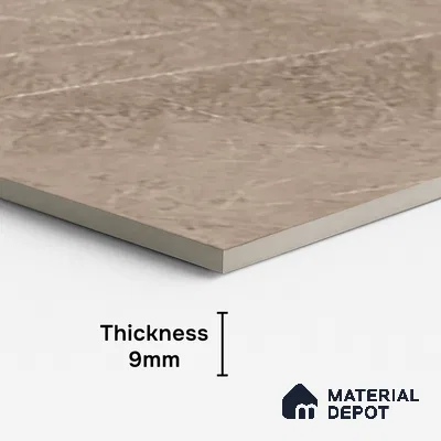 Floor & Wall Tile TL 09358 | Alpine Mud 4 ft x 2 ft  Finish Vitrified Tile - 9 mm | 4 Random Design | Suitable for Living Room, Bedroom, Bathroom & Kitchen