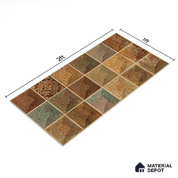 Mosaic Wall Tile TL 06502   24 inch x 12 inch Ceramic Sugar Finish - 8 mm | Suitable for Accent / Feature Walls & Bathroom Wall (Sample)