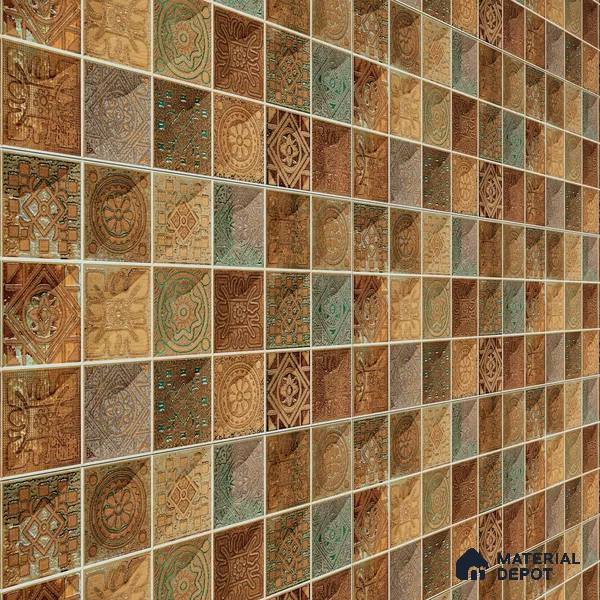 Mosaic Wall Tile TL 06502   24 inch x 12 inch Ceramic Sugar Finish - 8 mm | Suitable for Accent / Feature Walls & Bathroom Wall (Sample)