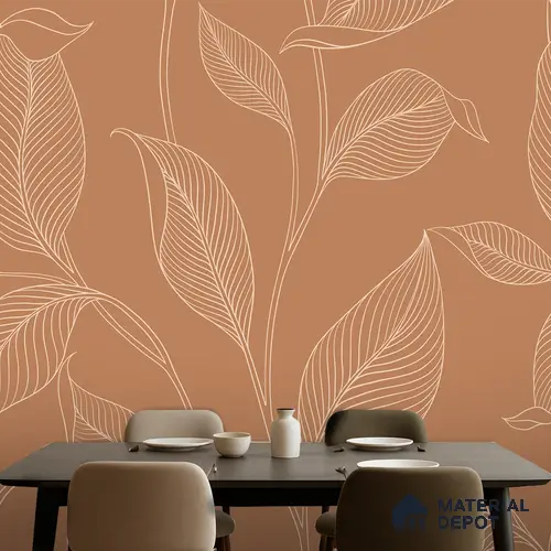 Terracotta Vein Wildflower Cluster | WP 04125 Canvas Texture Finish Tropical Style luxurious Customized size Wallpaper | 250 GSM WP01CNF Paper | (MOQ = 30 Sq. Ft.)