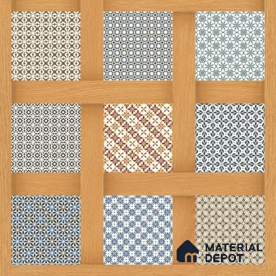 Patterned Wall & Floor Tile TL 06609 Marve Wood Decor 2 ft x 2 ft Vitrified Matte Finish - 9 mm | Suitable for Living Room, Balcony, Courtyard | Please Expect a Slight Variation of Pattern (Sample)