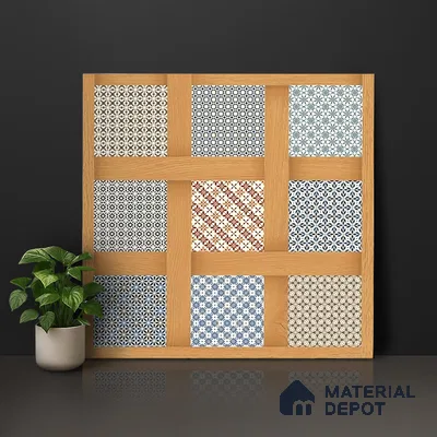 Patterned Wall & Floor Tile TL 06609 Marve Wood Decor 2 ft x 2 ft Vitrified Matte Finish - 9 mm | Suitable for Living Room, Balcony, Courtyard | Please Expect a Slight Variation of Pattern (Sample)