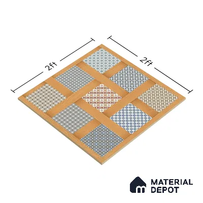 Patterned Wall & Floor Tile TL 06609 Marve Wood Decor 2 ft x 2 ft Vitrified Matte Finish - 9 mm | Suitable for Living Room, Balcony, Courtyard | Please Expect a Slight Variation of Pattern (Sample)