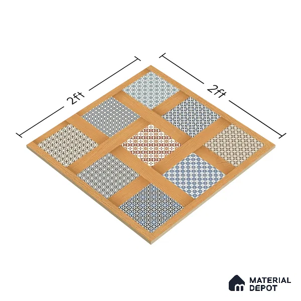 Patterned Wall & Floor Tile TL 06609 Marve Wood Decor 2 ft x 2 ft Vitrified Matte Finish - 9 mm | Suitable for Living Room, Balcony, Courtyard | Please Expect a Slight Variation of Pattern (Sample)