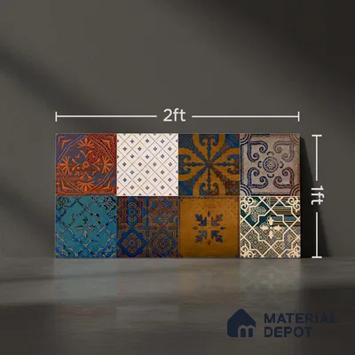 Highlighter Wall Tile TL 07163 B R Mood Copper Decor 2 2 ft x 1 ft Ceramic Glossy Finish - 8 mm | Suitable for Living Room, Kitchen & Bathroom