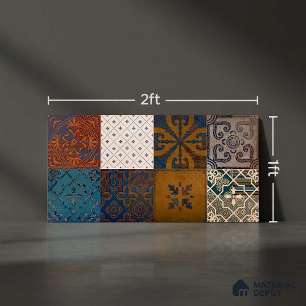 Highlighter Wall Tile TL 07163 B R Mood Copper Decor 2 2 ft x 1 ft Ceramic Glossy Finish - 8 mm | Suitable for Living Room, Kitchen & Bathroom