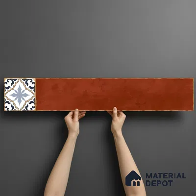 Stone Look Floor Tile TL 06571 C Hannah Marron 35 Inch x 6 Inch Vitrified Matte Finish - 9 mm | Suitable for Living Room, Kitchen & Bedroom (Sample)