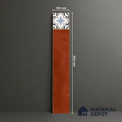 Stone Look Floor Tile TL 06571 C Hannah Marron 35 Inch x 6 Inch Vitrified Matte Finish - 9 mm | Suitable for Living Room, Kitchen & Bedroom (Sample)
