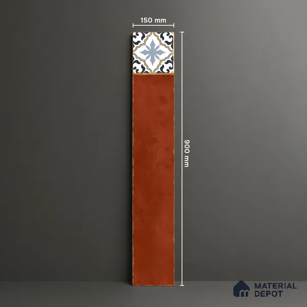 Stone Look Floor Tile TL 06571 C Hannah Marron 35 Inch x 6 Inch Vitrified Matte Finish - 9 mm | Suitable for Living Room, Kitchen & Bedroom (Sample)