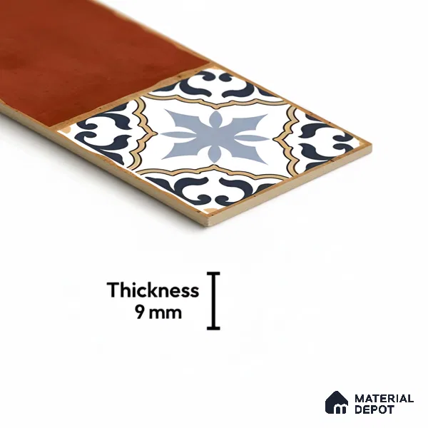 Stone Look Floor Tile TL 06571 C Hannah Marron 35 Inch x 6 Inch Vitrified Matte Finish - 9 mm | Suitable for Living Room, Kitchen & Bedroom (Sample)