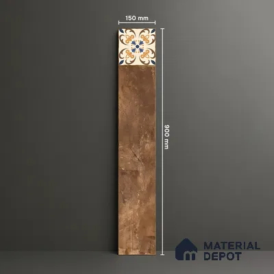 Stone Look Floor Tile TL 06571 D Hannah Nut 35 Inch x 6 Inch Vitrified Matte Finish - 9 mm | Suitable for Living Room, Kitchen & Bedroom (Sample)