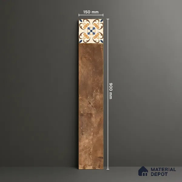 Stone Look Floor Tile TL 06571 D Hannah Nut 35 Inch x 6 Inch Vitrified Matte Finish - 9 mm | Suitable for Living Room, Kitchen & Bedroom (Sample)