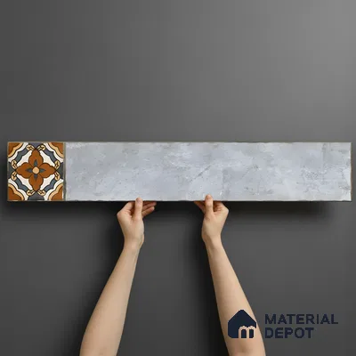 Stone Look Floor Tile TL 06571 E Hannah Gris 35 Inch x 6 Inch Vitrified Matte Finish - 9 mm | Suitable for Living Room, Kitchen & Bedroom (Sample)