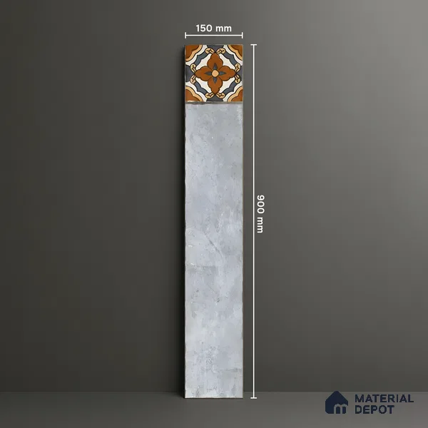 Stone Look Floor Tile TL 06571 E Hannah Gris 35 Inch x 6 Inch Vitrified Matte Finish - 9 mm | Suitable for Living Room, Kitchen & Bedroom (Sample)