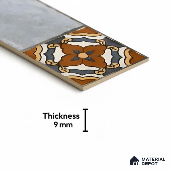 Stone Look Floor Tile TL 06571 E Hannah Gris 35 Inch x 6 Inch Vitrified Matte Finish - 9 mm | Suitable for Living Room, Kitchen & Bedroom (Sample)