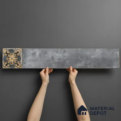 Stone Look Floor Tile TL 06571 F Hannah Oscura 35 Inch x 6 Inch Vitrified Matte Finish - 9 mm | Suitable for Living Room, Kitchen & Bedroom (Sample)