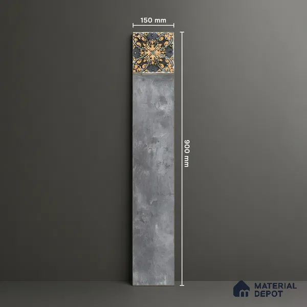 Stone Look Floor Tile TL 06571 F Hannah Oscura 35 Inch x 6 Inch Vitrified Matte Finish - 9 mm | Suitable for Living Room, Kitchen & Bedroom (Sample)