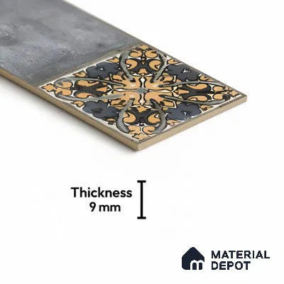 Stone Look Floor Tile TL 06571 F Hannah Oscura 35 Inch x 6 Inch Vitrified Matte Finish - 9 mm | Suitable for Living Room, Kitchen & Bedroom (Sample)