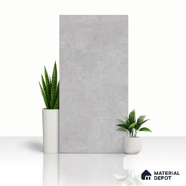 Cement Floor & Wall Tile TL 06411 D Mono Bianco 4 ft x 2 ft Texture Finish Vitrified Tile - 9 mm | Suitable for Living Room, Bedroom & Bathroom