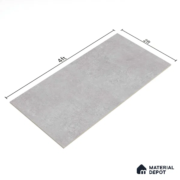 Cement Floor & Wall Tile TL 06411 D Mono Bianco 4 ft x 2 ft Texture Finish Vitrified Tile - 9 mm | Suitable for Living Room, Bedroom & Bathroom
