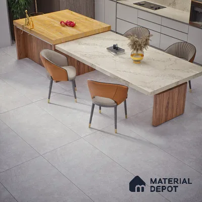 Cement Floor & Wall Tile TL 06411 D Mono Bianco 4 ft x 2 ft Texture Finish Vitrified Tile - 9 mm | Suitable for Living Room, Bedroom & Bathroom