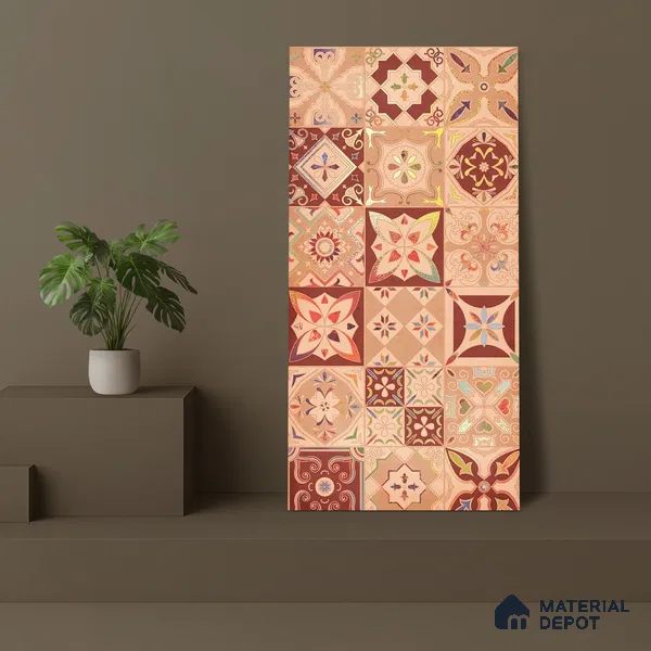 Moroccan Wall Tile TL 06400 D Nebula Brown Decor 4 ft x 2 ft Vitrified Matte Finish - 9 mm | Suitable for Living Room, Bedroom & Bathroom (Sample)