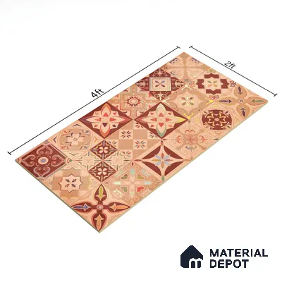 Moroccan Wall Tile TL 06400 D Nebula Brown Decor 4 ft x 2 ft Vitrified Matte Finish - 9 mm | Suitable for Living Room, Bedroom & Bathroom (Sample)
