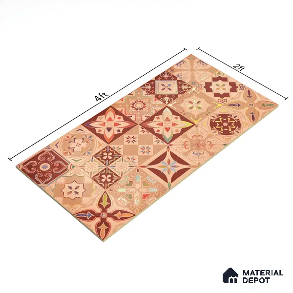 Moroccan Wall Tile TL 06400 D Nebula Brown Decor 4 ft x 2 ft Vitrified Matte Finish - 9 mm | Suitable for Living Room, Bedroom & Bathroom (Sample)