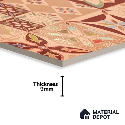 Moroccan Wall Tile TL 06400 D Nebula Brown Decor 4 ft x 2 ft Vitrified Matte Finish - 9 mm | Suitable for Living Room, Bedroom & Bathroom (Sample)