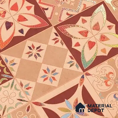 Moroccan Wall Tile TL 06400 D Nebula Brown Decor 4 ft x 2 ft Vitrified Matte Finish - 9 mm | Suitable for Living Room, Bedroom & Bathroom (Sample)