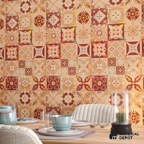 Moroccan Wall Tile TL 06400 D Nebula Brown Decor 4 ft x 2 ft Vitrified Matte Finish - 9 mm | Suitable for Living Room, Bedroom & Bathroom (Sample)