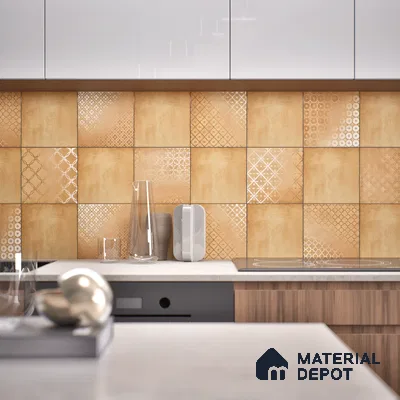 Subway Wall & Floor Tile TL 06433 B Coastal Malta Jaisalmer Base 8 x 8 inch Ceramic Matte Finish - 10 mm | 15 Random Design | Suitable for Accent / Feature Walls, Bathroom, Kitchen Wall & Backsplashes (Sample)