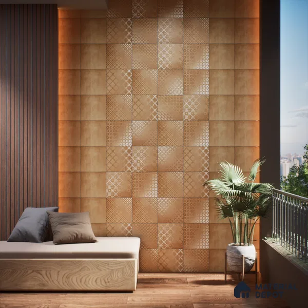 Subway Wall & Floor Tile TL 06433 B Coastal Malta Jaisalmer Base 8 x 8 inch Ceramic Matte Finish - 10 mm | 15 Random Design | Suitable for Accent / Feature Walls, Bathroom, Kitchen Wall & Backsplashes (Sample)