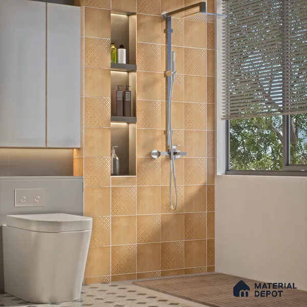 Subway Wall Tile TL 06433 Coastal Malta Jaisalmer 8 x 8 inch Ceramic Matte Finish - 10 mm | 15 Random Design | Suitable for Accent / Feature Walls, Bathroom, Kitchen Wall & Backsplashes (Sample)