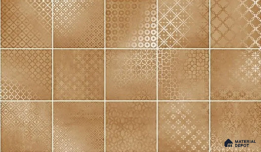 Subway Wall Tile TL 06433 Coastal Malta Jaisalmer 8 x 8 inch Ceramic Matte Finish - 10 mm | 15 Random Design | Suitable for Accent / Feature Walls, Bathroom, Kitchen Wall & Backsplashes (Sample)