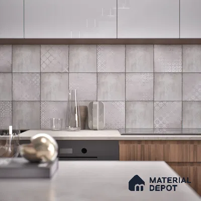 Subway Wall Tile TL 06433 C Coastal Malta Bianco 8 x 8 inch Ceramic Matte Finish - 10 mm | 15 Random Design | Suitable for Accent / Feature Walls, Bathroom, Kitchen Wall & Backsplashes (Sample)