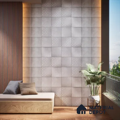Subway Wall & Floor Tile TL 06433 D Coastal Malta Bianco Base 8 x 8 inch Ceramic Matte Finish - 10 mm | 15 Random Design | Suitable for Accent / Feature Walls, Bathroom, Kitchen Wall & Backsplashes (Sample)