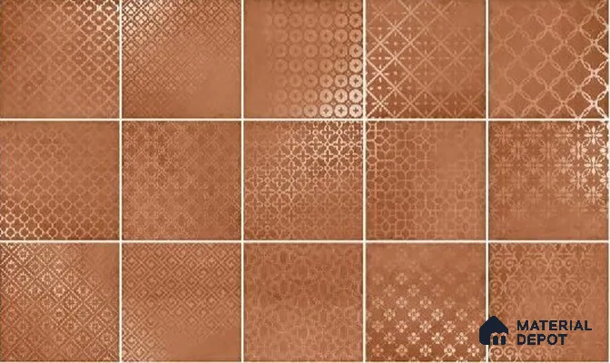 Subway Wall Tile TL 06433 E Coastal Malta Terra 8 x 8 inch Ceramic Matte Finish - 10 mm | 15 Random Design | Suitable for Accent / Feature Walls, Bathroom, Kitchen Wall & Backsplashes (Sample)