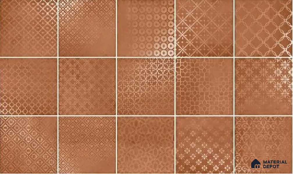 Subway Wall Tile TL 06433 E Coastal Malta Terra 8 x 8 inch Ceramic Matte Finish - 10 mm | 15 Random Design | Suitable for Accent / Feature Walls, Bathroom, Kitchen Wall & Backsplashes (Sample)