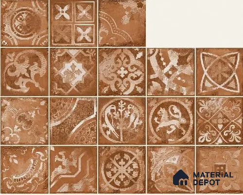 Subway Wall Tile TL 06436 Coastal Forli Bronze 8 x 8 inch Ceramic Matte Finish - 10 mm | 18 Random Design | Suitable for Accent / Feature Walls, Bathroom, Kitchen Wall & Backsplashes (Sample)