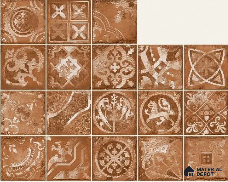 Subway Wall Tile TL 06436 Coastal Forli Bronze 8 x 8 inch Ceramic Matte Finish - 10 mm | 18 Random Design | Suitable for Accent / Feature Walls, Bathroom, Kitchen Wall & Backsplashes (Sample)